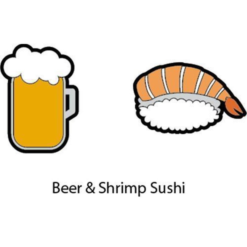 Vibrationsdämpfer Bier und Sushi
